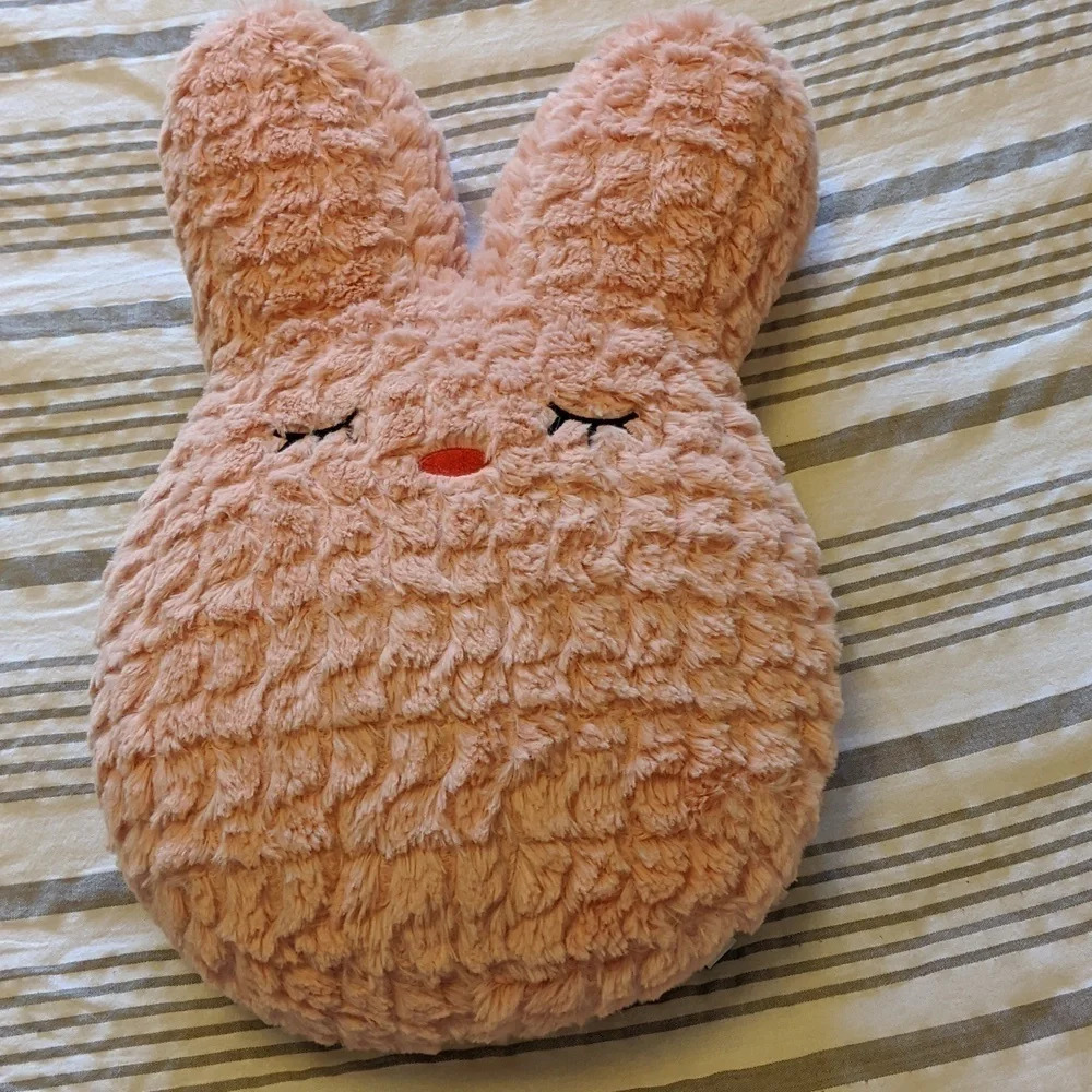 Peeps Bunny Pillow Pink Plush Marshmallow Eyelashes Kids Cozy NWOT